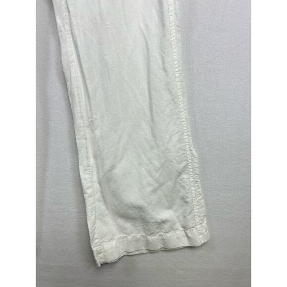 Woman's Willi Smith White Wide Leg Linen Blend Pants - Size 8 Beachy Resort - Picture 3 of 15